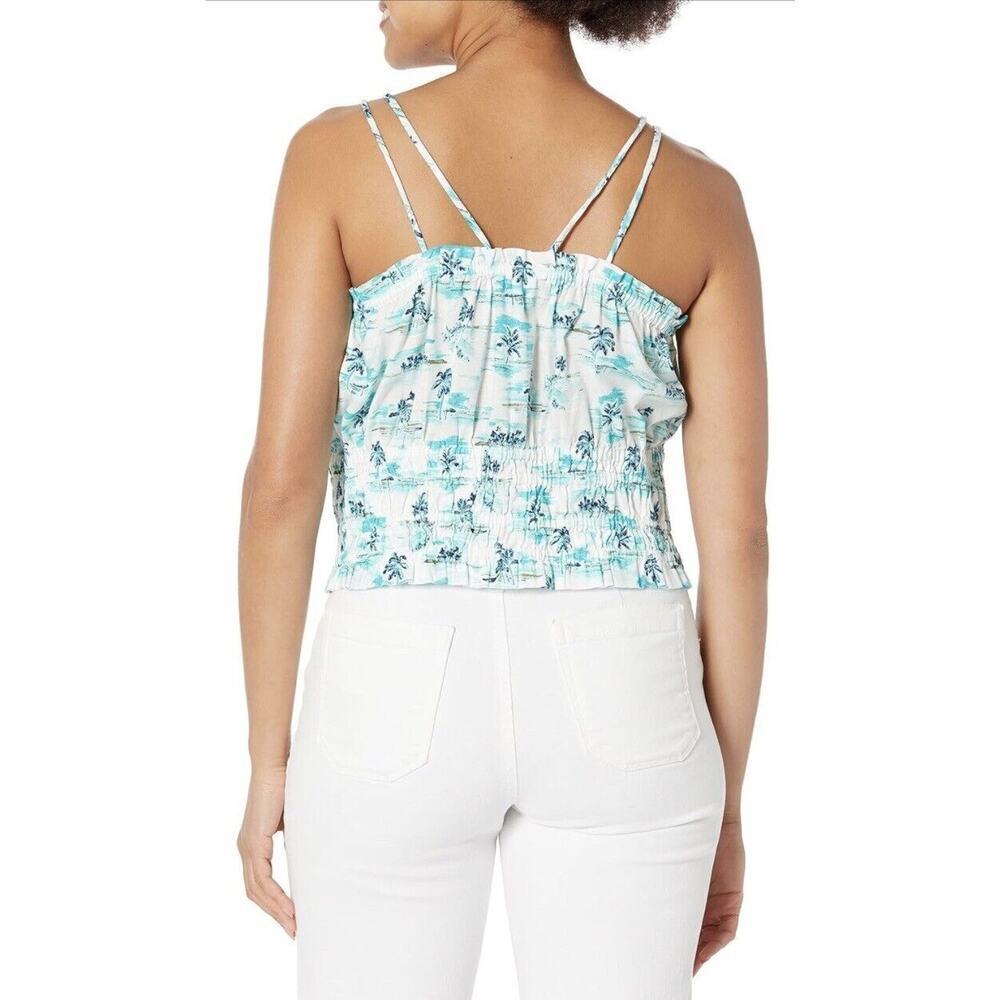 Tommy Hilfiger Women's Beach Print Smocked Tank Top Shirt Size XL - Picture 2 of 2